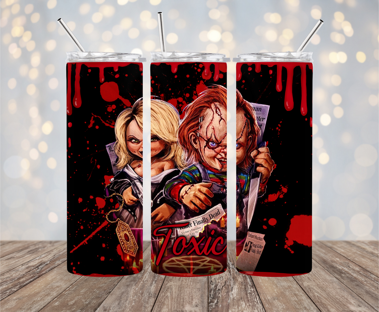 "Toxic Love" Chucky and Tiffany 20 oz. Stainless Steel Tumbler