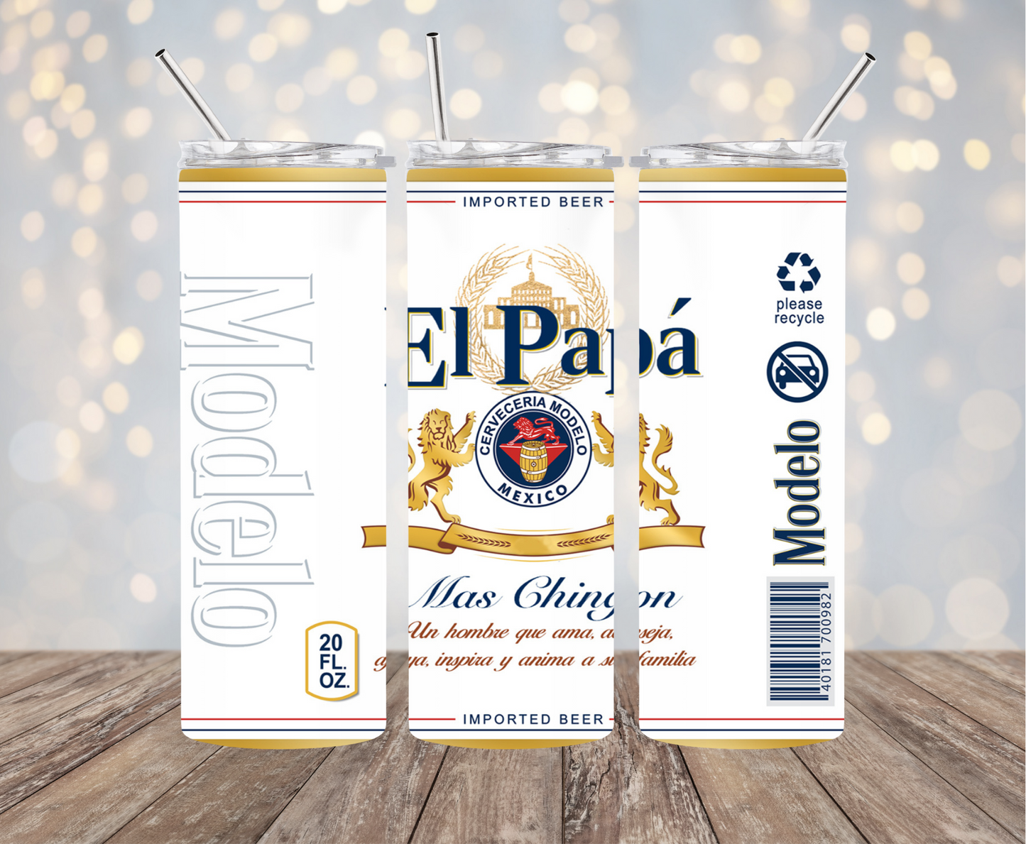 "El Papá" Modelo Inspired 20 oz. Stainless Steel Tumbler